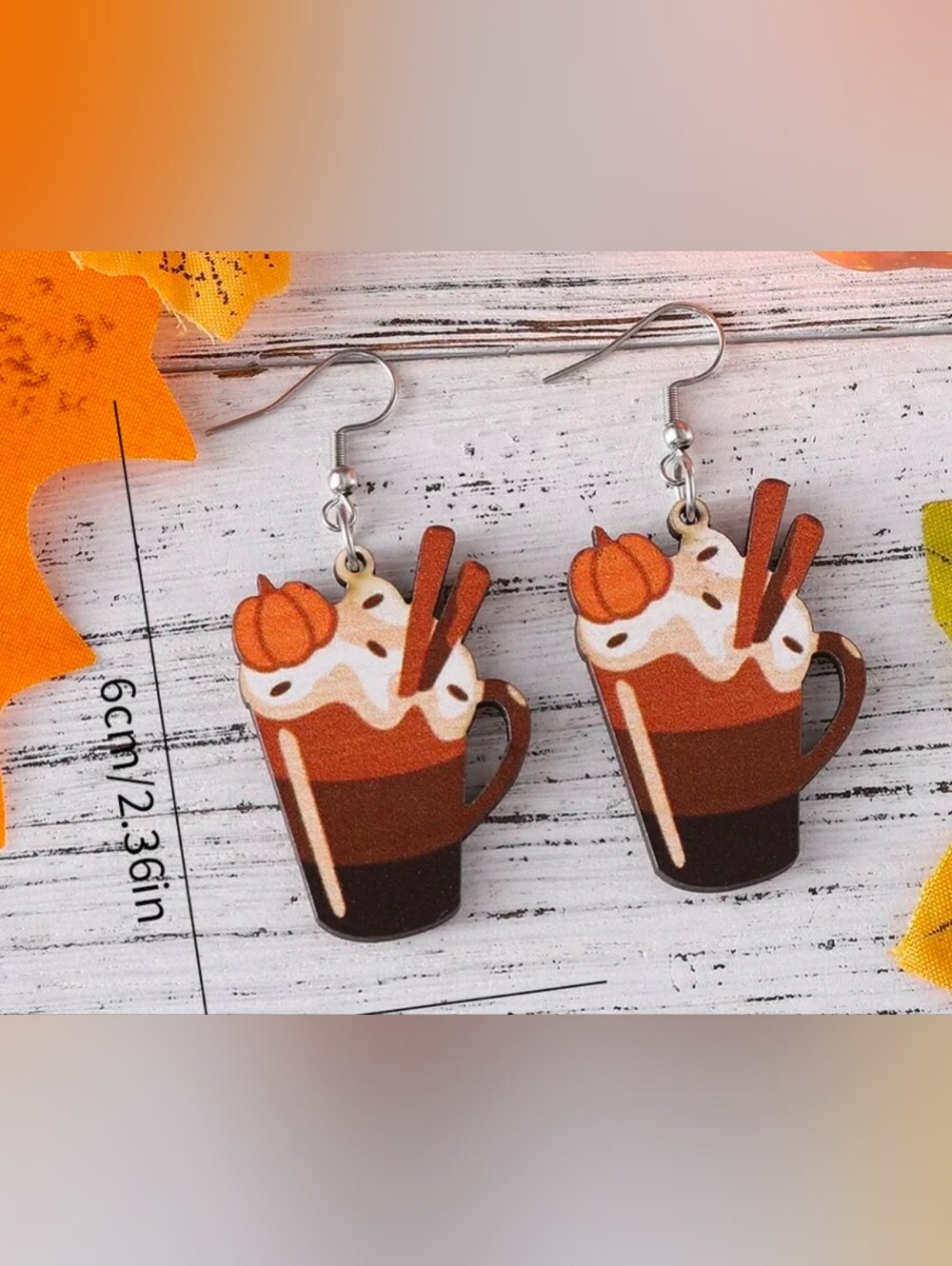 $8 Each Or Bundle 5/$20 Autumn/Fall Pumpkin Spice Latte Dangle Earrings